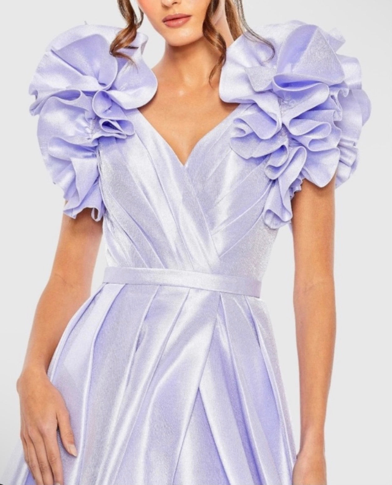 Mac Duggal Ruffle Flutter Sleeve 20522 Periwinkle Dress
Gown Sz 2 $698