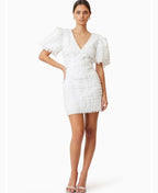 Elliatt Hailey Textured 3D Mini Dress In White Sz Medium