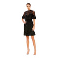 Mac Duggal 9143 Embellished Illusion High Neck Mini Dress – Black – Size 14