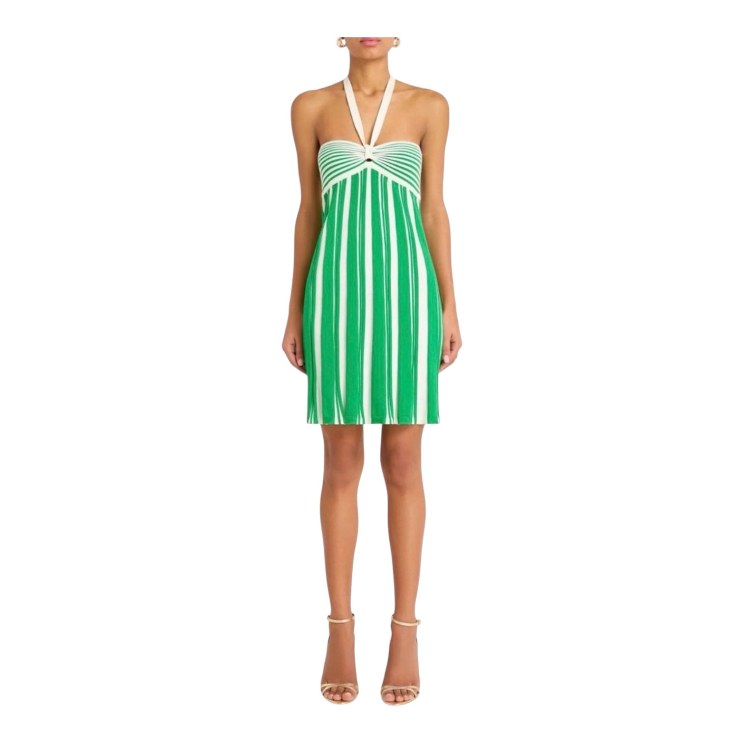 Amanda Uprichard The Dianella Dress In Ivory/Green Sz Small