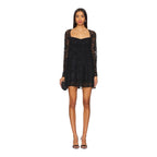 Amanda Uprichard Monet Dress Black Lace Long Sleeve Mini Size Small