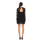 Amanda Uprichard Monet Dress Black Lace Long Sleeve Mini Size Small