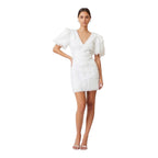 Elliatt Hailey Textured 3D Mini Dress In White Sz Medium