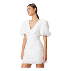Elliatt Hailey Textured 3D Mini Dress In White Sz Medium