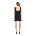 Amanda Uprichard Sonnet Mini Dress Black Size Small Chiffon Ruffle Party Dress