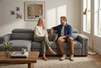 Lucious Gray Double Slider Power Sectional Sofa w/ Storage LAF Chaise