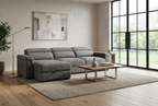 Lucious Gray Double Slider Power Sectional Sofa w/ Storage LAF Chaise