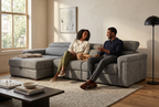 Lucious Gray Double Slider Power Sectional Sofa w/ Storage LAF Chaise