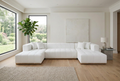 Montecito Ivory Velvet Double Chaise "U" Shape Sectional Sofa