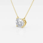 1.00 Ctw Oval Lab Grown Diamond Solitaire Pendant In White /Yellow