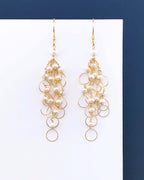 Pearl Chain Loop Earrings