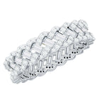 Baguette and Round Moissanite Braided Wedding Band