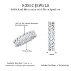 Baguette and Round Moissanite Braided Wedding Band