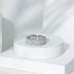 Baguette and Round Moissanite Braided Wedding Band