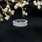 Baguette and Round Moissanite Braided Wedding Band