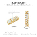 Baguette and Round Moissanite Braided Wedding Band