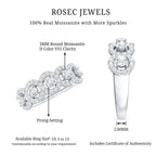 Certified Round Cut Moissanite Halo Classic Band Ring
