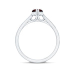 Natural Solitaire Garnet Marquise Engagement Ring with Diamond