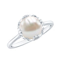 Cultured 7.4 Carat Freshwater Pearl Solitaire Engagement Ring