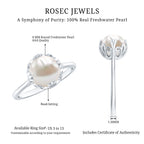 Cultured 7.4 Carat Freshwater Pearl Solitaire Engagement Ring