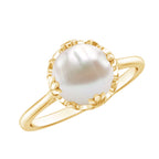 Cultured 7.4 Carat Freshwater Pearl Solitaire Engagement Ring