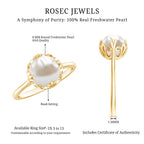 Cultured 7.4 Carat Freshwater Pearl Solitaire Engagement Ring