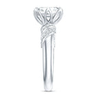 3 Carat Asscher Cut Moissanite Solitaire Engagement Ring in Petal Prong Setting