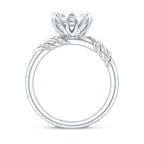 3 Carat Asscher Cut Moissanite Solitaire Engagement Ring in Petal Prong Setting