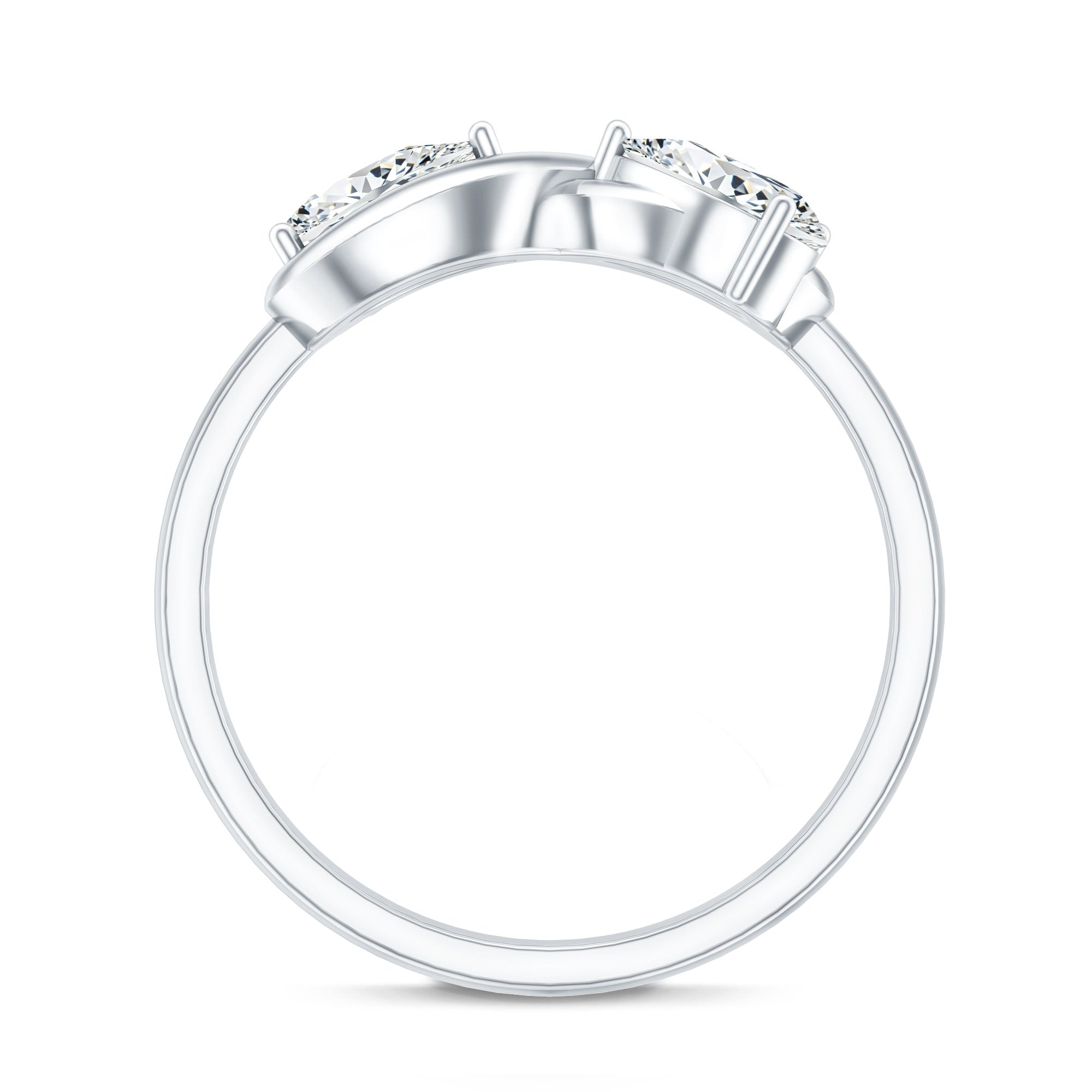 Lab Grown Diamond Toi Et Moi Promise Ring with Infinity Knot