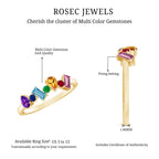 Natural Multi Gemstone Promise Ring for Women