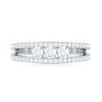 Certified Moissanite 3 Stone Anniversary Ring for Women