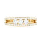 Certified Moissanite 3 Stone Anniversary Ring for Women