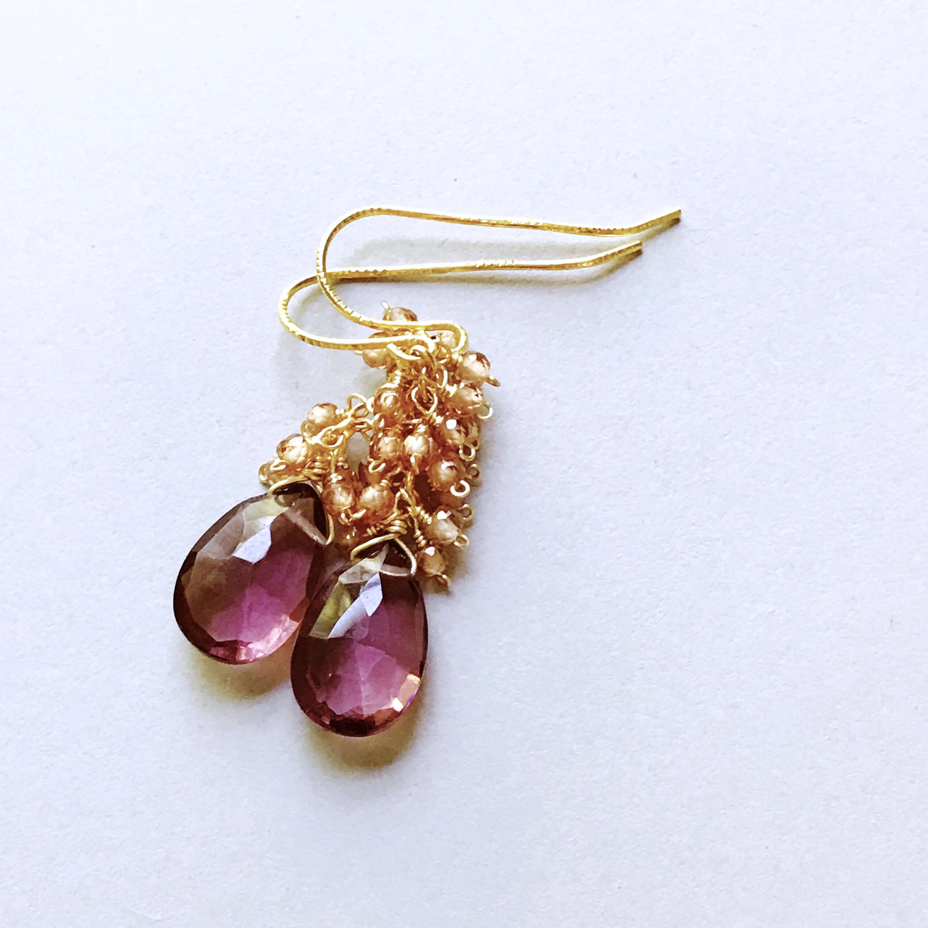 White Chalcedony Bala Earrings