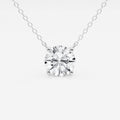 2.00 CTW Lab Grown Round F/G VS1 Diamond Floating Solitaire Pendant in 14K White or Yellow Gold – AGI Certified