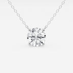 2.00 CTW Lab Grown Round F/G VS1 Diamond Floating Solitaire Pendant in 14K White or Yellow Gold – AGI Certified