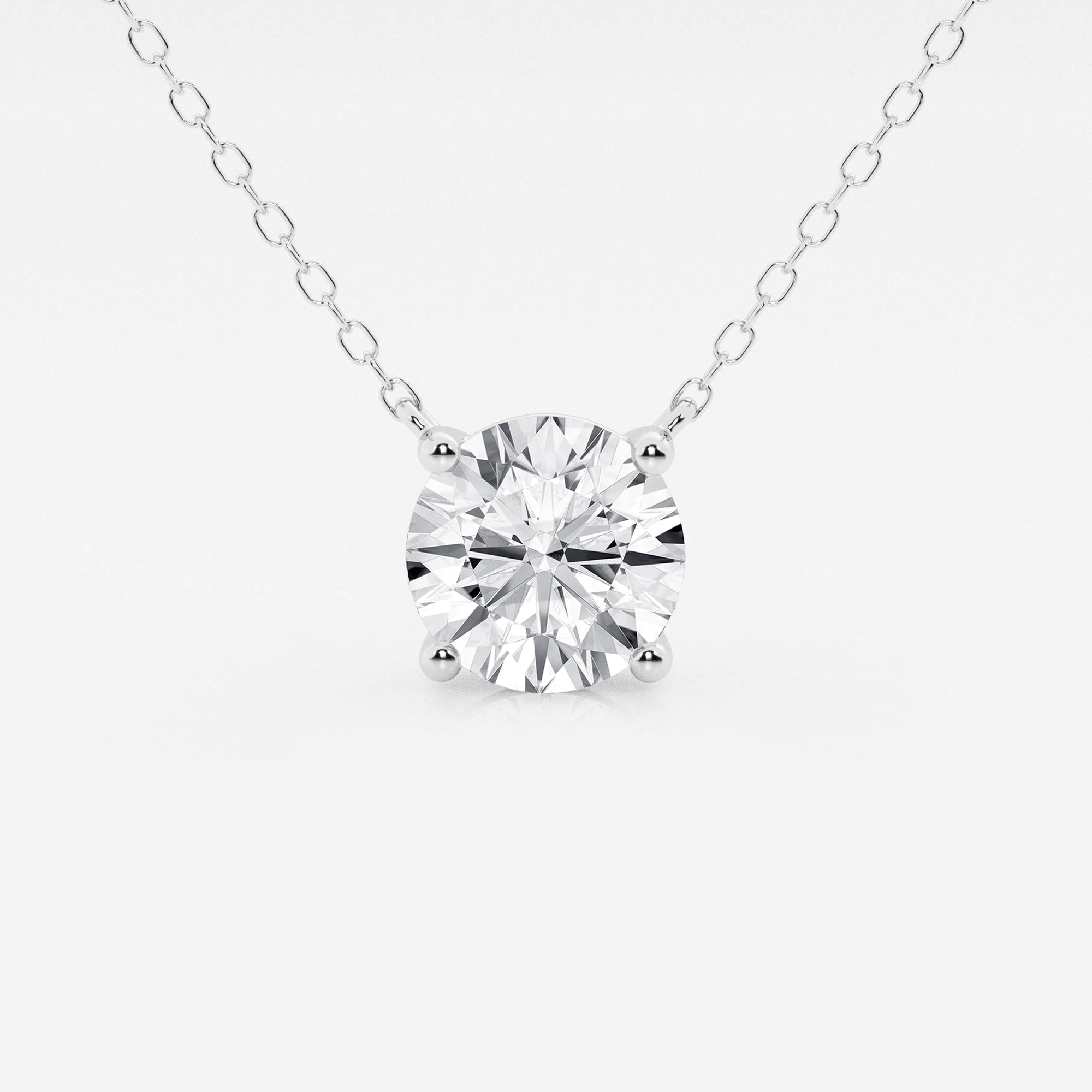 2.00 CTW Lab Grown Round F/G VS1 Diamond Floating Solitaire Pendant in 14K White or Yellow Gold – AGI Certified