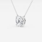 2.00 CTW Lab Grown Round F/G VS1 Diamond Floating Solitaire Pendant in 14K White or Yellow Gold – AGI Certified