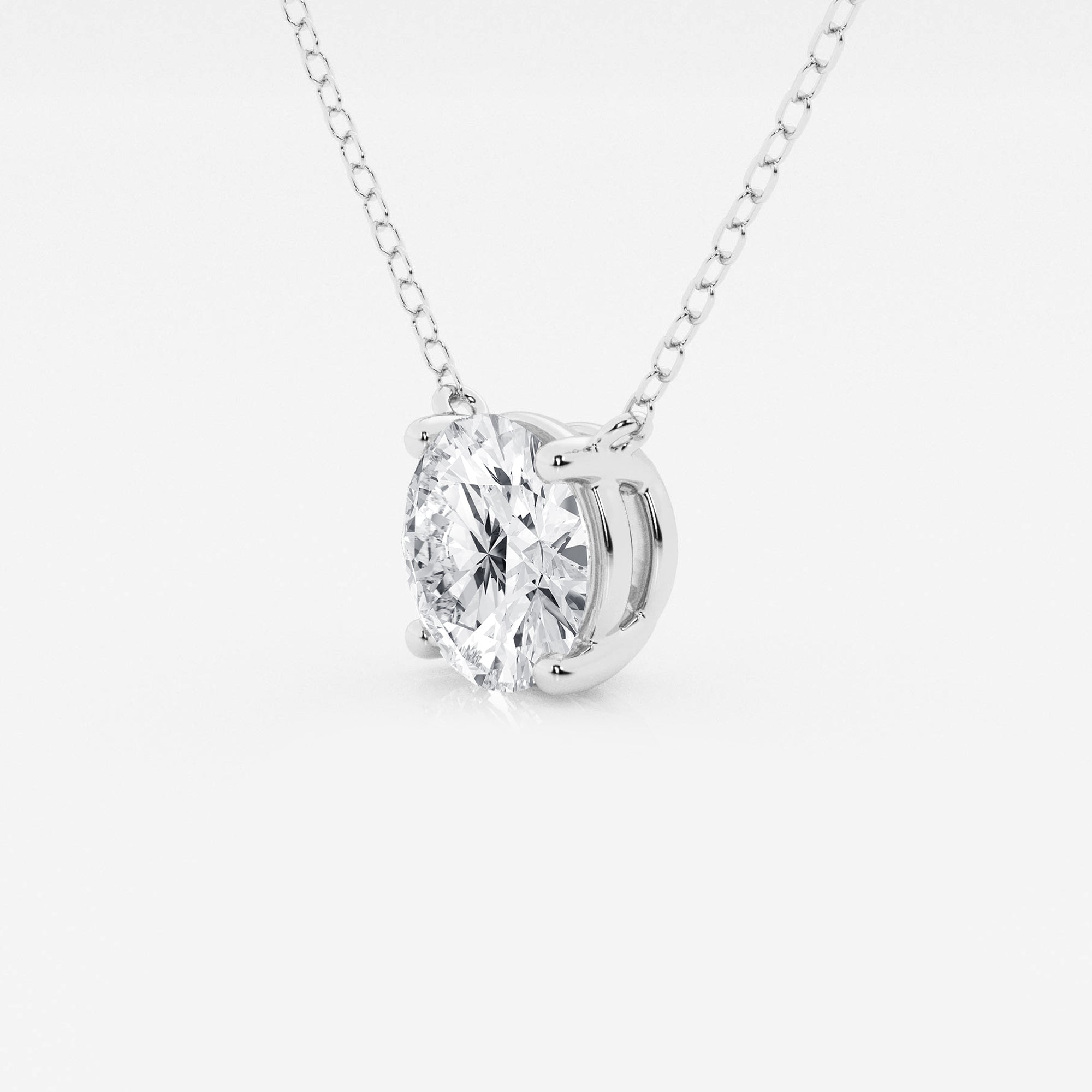 2.00 CTW Lab Grown Round F/G VS1 Diamond Floating Solitaire Pendant in 14K White or Yellow Gold – AGI Certified