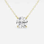 2.00 CTW Lab Grown Round F/G VS1 Diamond Floating Solitaire Pendant in 14K White or Yellow Gold – AGI Certified