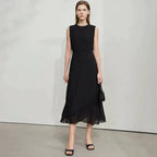 Women's Slim-Fit Round Neck Long Dress