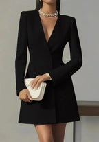 Long-Sleeved Double-Breasted Mini Dress