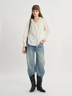 Elegant V-Neck White Shirt