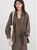 Women’s 2-Piece Striped Dress Set Casual Shirt & Camisole