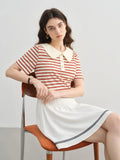 Plus Size Striped Short-Sleeved Top