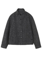 Retro Short Woolen Coat Stand-Up Collar Winter Jacket