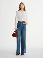 French-Style Tie-Front White Shirt