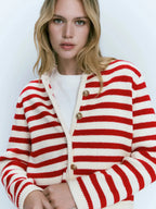 Slim-Fit Striped Cardigan for Spring