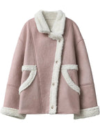 Chic Faux Fur Trim Single-Breasted Coat