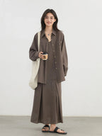 Women’s 2-Piece Striped Dress Set Casual Shirt & Camisole