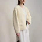 Warm Loose Fit Faux Fur Belted Jacket
